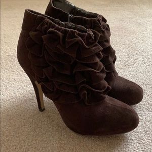 Brown Ruffle Heels